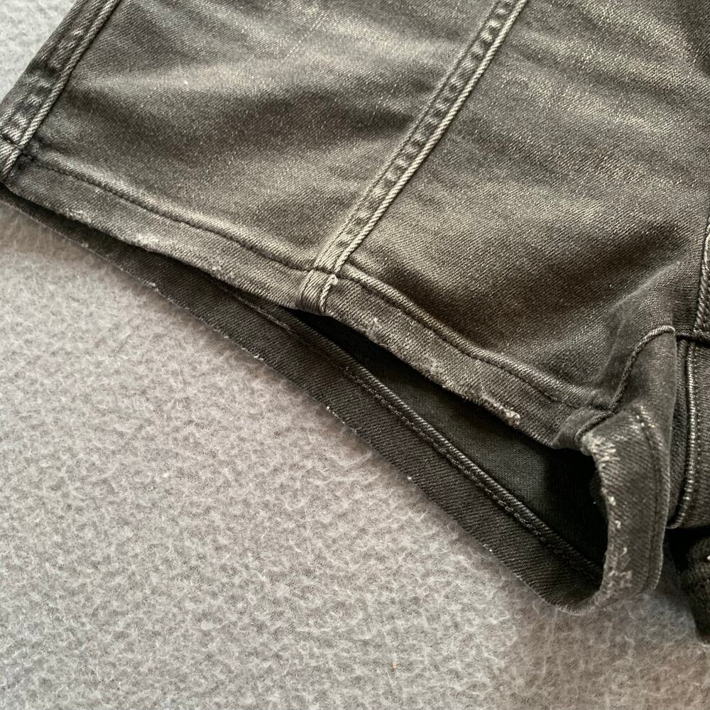 NWT American Eagle Super High Rise Shortie Shorts Size 6 Black Stretch Denim 28W - Picture 2 of 7